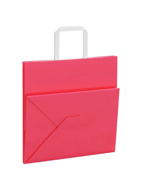 Paperikassit 50 kpl kahvoilla pinkki 26x17x25 cm