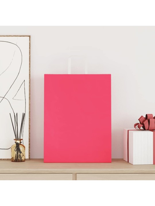 Paperikassit 50 kpl kahvoilla pinkki 32x12x42 cm