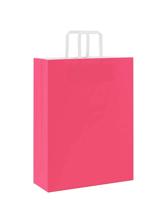Paperikassit 50 kpl kahvoilla pinkki 32x12x42 cm