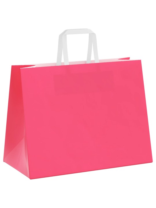 Paperikassit 50 kpl kahvoilla pinkki 32x17x25 cm