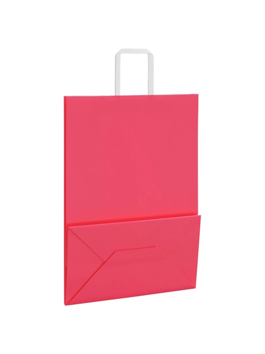 Paperikassit 50 kpl kahvoilla pinkki 32x17x44 cm