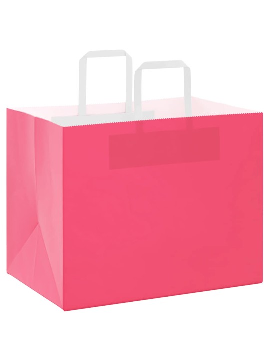 Paperikassit 50 kpl kahvoilla pinkki 32x22x24 cm