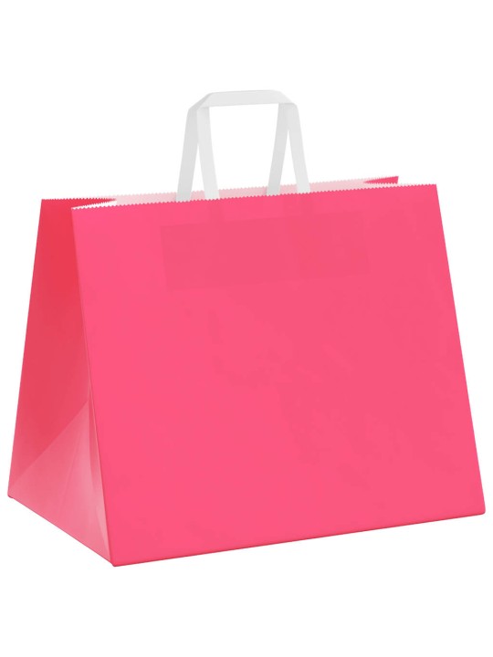 Paperikassit 50 kpl kahvoilla pinkki 32x22x24 cm