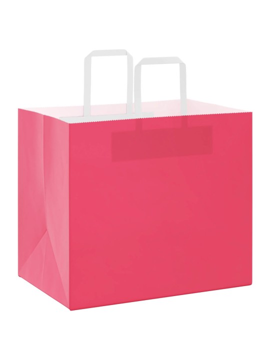 Paperikassit 50 kpl kahvoilla pinkki 32x22x28 cm