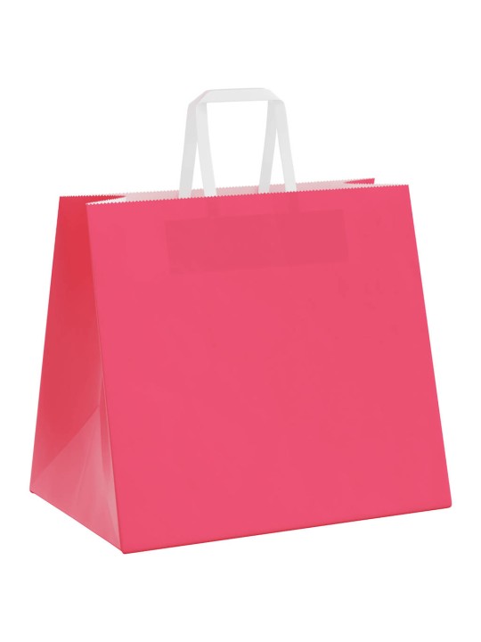 Paperikassit 50 kpl kahvoilla pinkki 32x22x28 cm