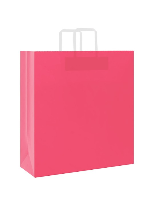Paperikassit 50 kpl kahvoilla pinkki 45x17x48 cm