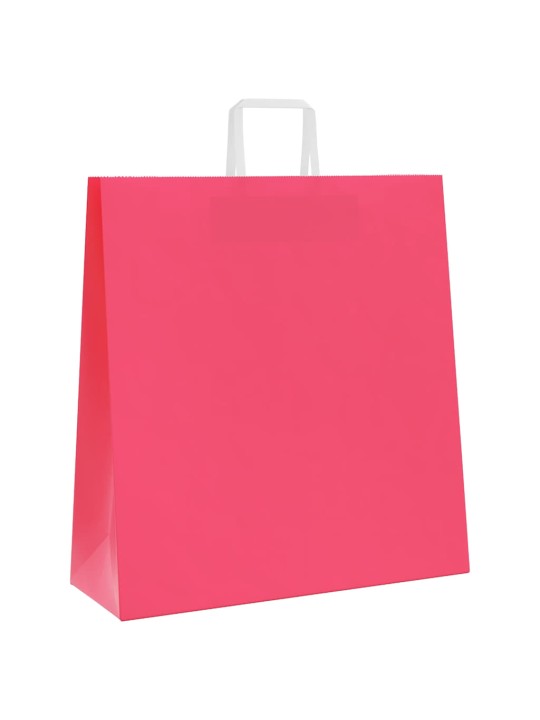Paperikassit 50 kpl kahvoilla pinkki 45x17x48 cm