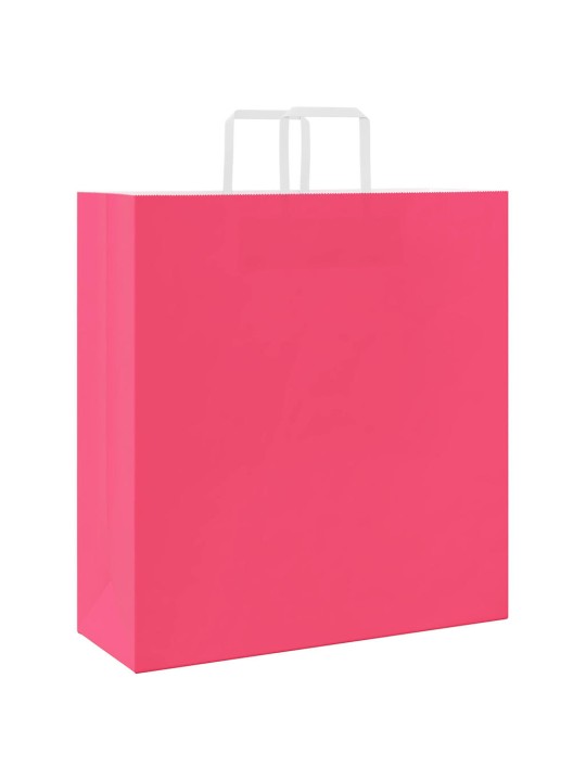 Paperikassit 50 kpl kahvoilla pinkki 45x17x48 cm