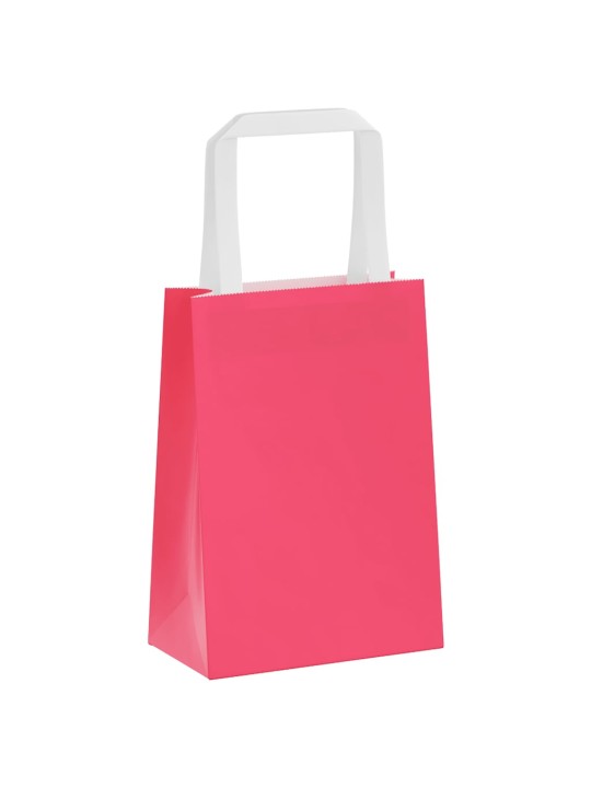 Paperikassit 250 kpl kahvoilla pinkki 15x8x21 cm