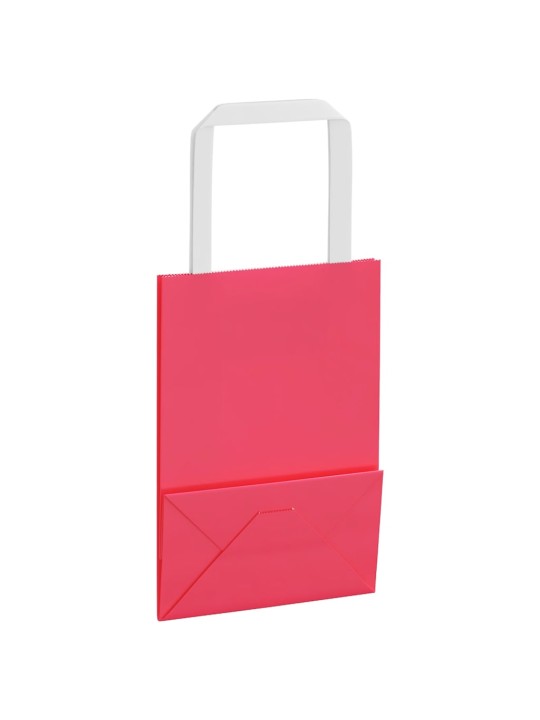 Paperikassit 250 kpl kahvoilla pinkki 15x8x21 cm