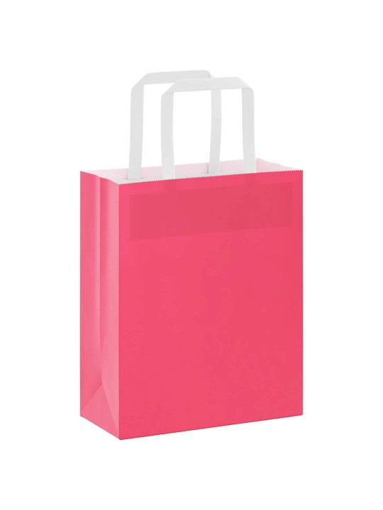 Paperikassit 250 kpl kahvoilla pinkki 18x8x22 cm