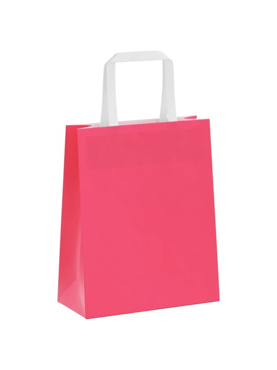 Paperikassit 250 kpl kahvoilla pinkki 18x8x22 cm