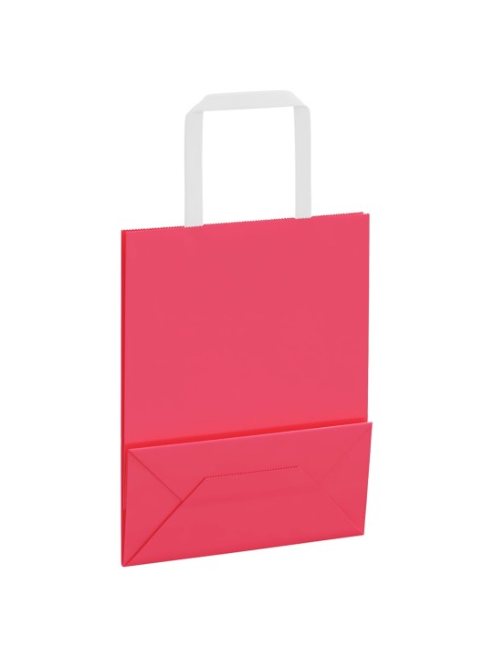 Paperikassit 250 kpl kahvoilla pinkki 18x8x22 cm