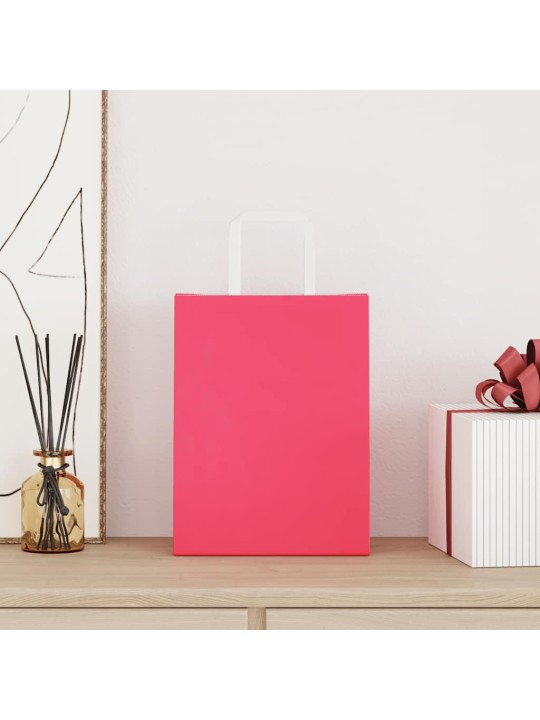 Paperikassit 250 kpl kahvoilla pinkki 21x11x28 cm