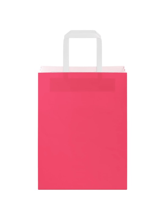 Paperikassit 250 kpl kahvoilla pinkki 21x11x28 cm