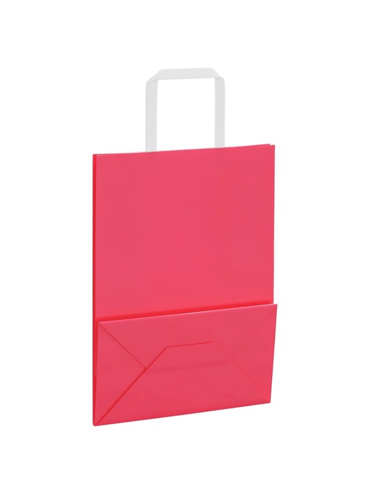 Paperikassit 250 kpl kahvoilla pinkki 21x11x28 cm