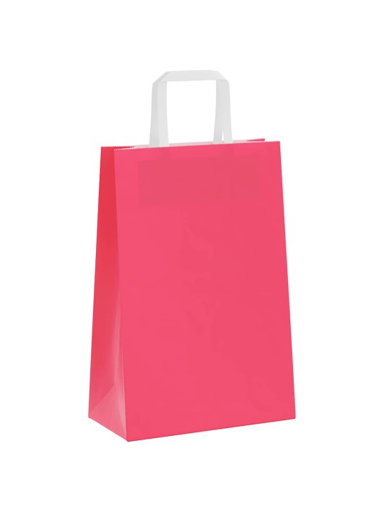 Paperikassit 250 kpl kahvoilla pinkki 21x11x31 cm
