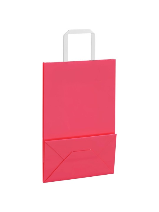 Paperikassit 250 kpl kahvoilla pinkki 21x11x31 cm