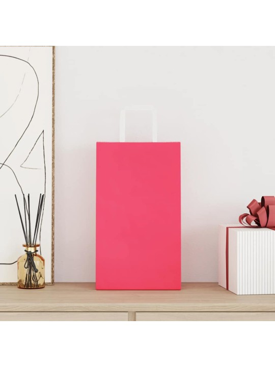 Paperikassit 250 kpl kahvoilla pinkki 21x11x36 cm