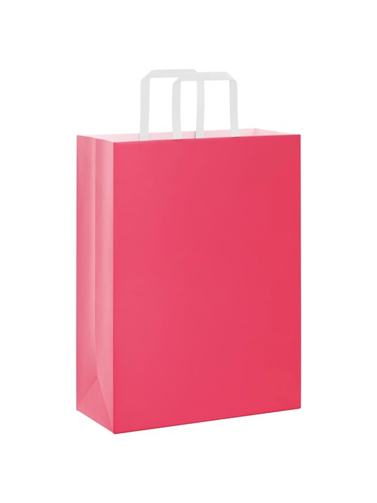 Paperikassit 250 kpl kahvoilla pinkki 26x12x35 cm