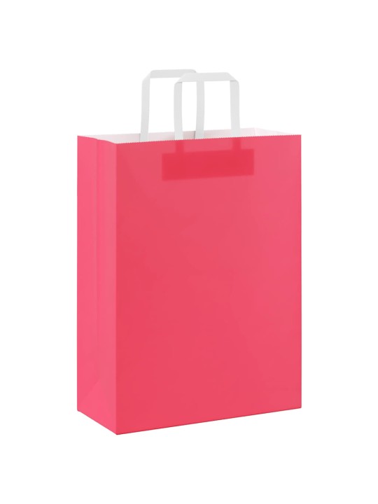 Paperikassit 250 kpl kahvoilla pinkki 26x12x35 cm