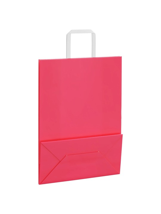 Paperikassit 250 kpl kahvoilla pinkki 26x12x35 cm
