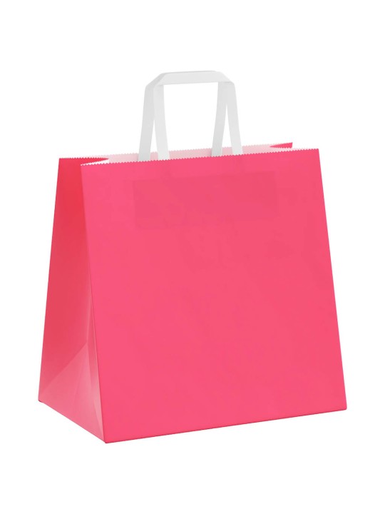 Paperikassit 250 kpl kahvoilla pinkki 26x17x25 cm