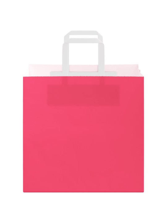 Paperikassit 250 kpl kahvoilla pinkki 26x17x25 cm