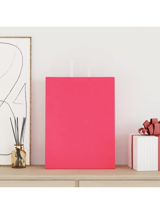 Paperikassit 250 kpl kahvoilla pinkki 32x12x42 cm