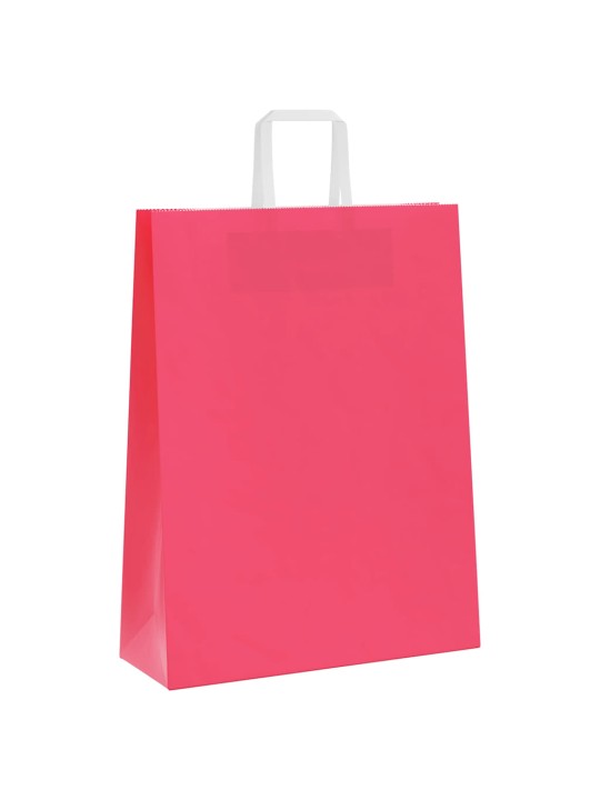 Paperikassit 250 kpl kahvoilla pinkki 32x12x42 cm