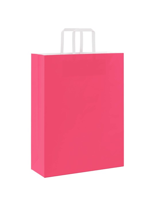 Paperikassit 250 kpl kahvoilla pinkki 32x12x42 cm