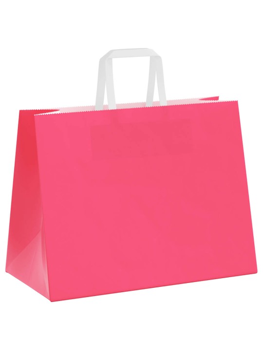 Paperikassit 250 kpl kahvoilla pinkki 32x17x25 cm
