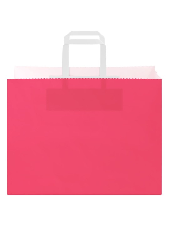 Paperikassit 250 kpl kahvoilla pinkki 32x17x25 cm