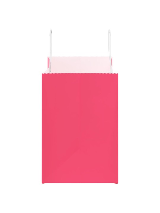 Paperikassit 250 kpl kahvoilla pinkki 32x17x25 cm
