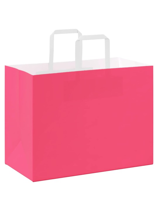 Paperikassit 250 kpl kahvoilla pinkki 32x17x25 cm