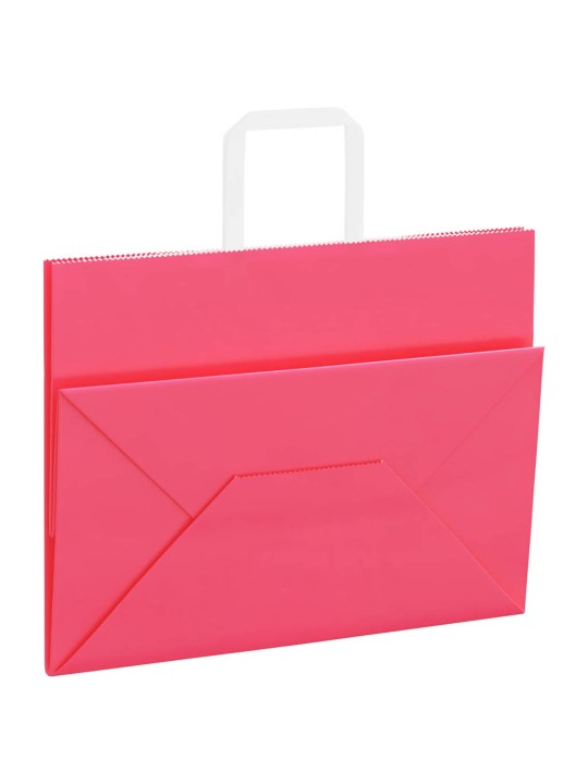 Paperikassit 250 kpl kahvoilla pinkki 32x17x25 cm