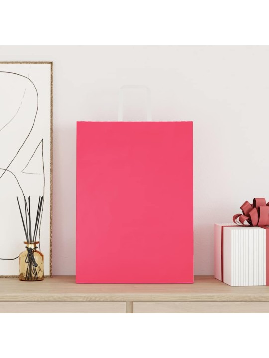 Paperikassit 250 kpl kahvoilla pinkki 32x17x44 cm