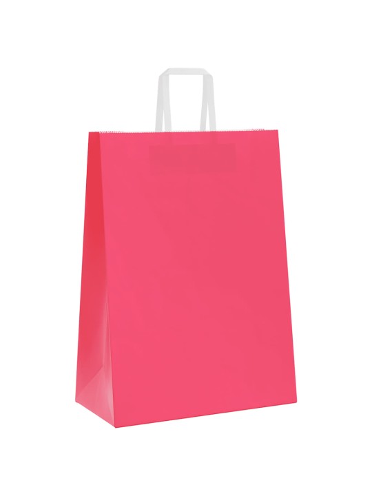 Paperikassit 250 kpl kahvoilla pinkki 32x17x44 cm