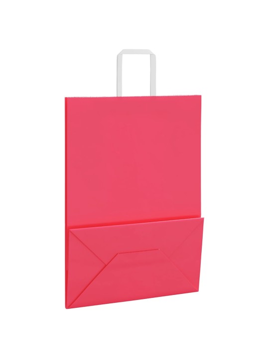 Paperikassit 250 kpl kahvoilla pinkki 32x17x44 cm