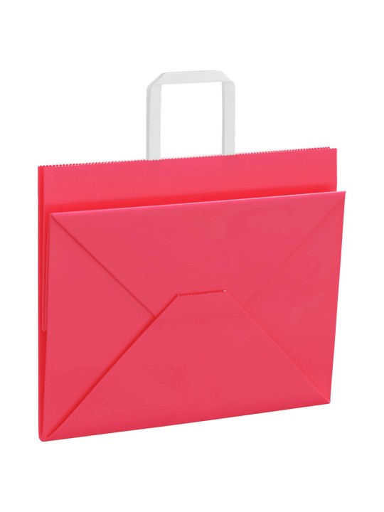 Paperikassit 250 kpl kahvoilla pinkki 32x22x24 cm