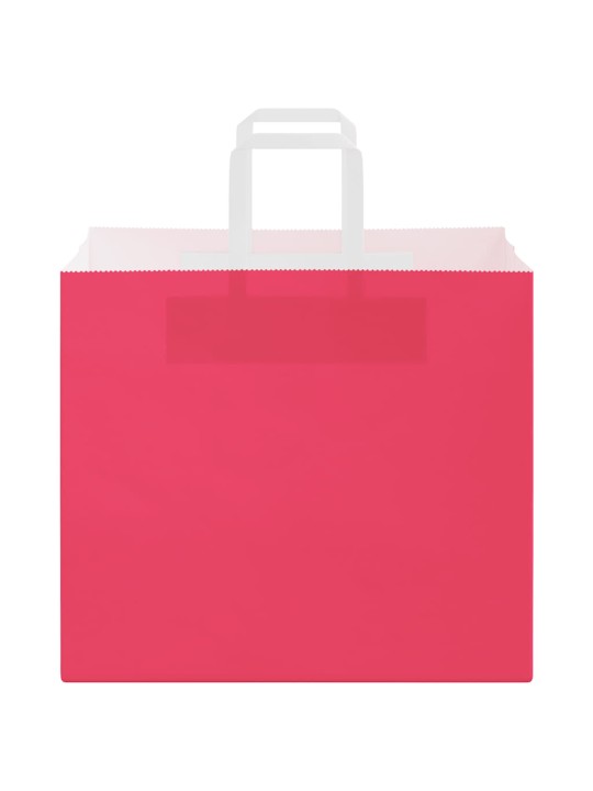 Paperikassit 250 kpl kahvoilla pinkki 32x22x28 cm