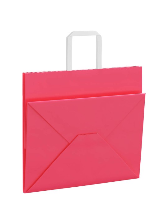 Paperikassit 250 kpl kahvoilla pinkki 32x22x28 cm
