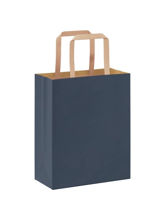 Paperikassit 50 kpl kahvoilla sininen 18x8x22 cm