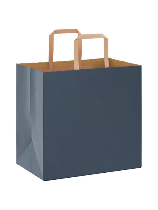 Paperikassit 50 kpl kahvoilla sininen 26x17x25 cm