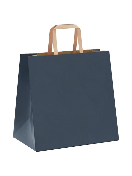 Paperikassit 50 kpl kahvoilla sininen 26x17x25 cm