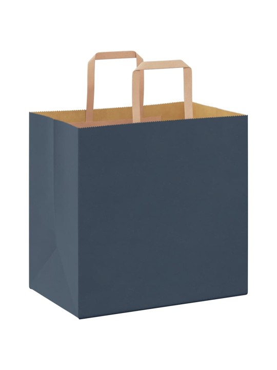 Paperikassit 50 kpl kahvoilla sininen 26x17x25 cm