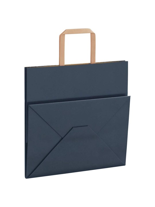 Paperikassit 50 kpl kahvoilla sininen 26x17x25 cm
