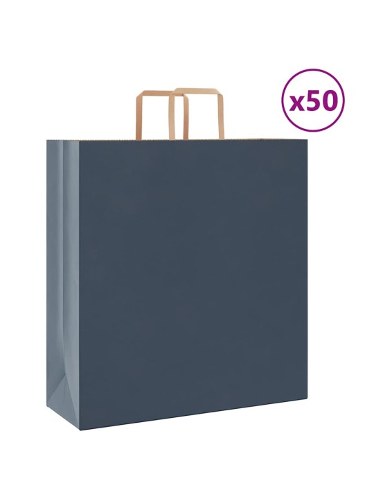Paperikassit 50 kpl kahvoilla sininen 45x17x48 cm