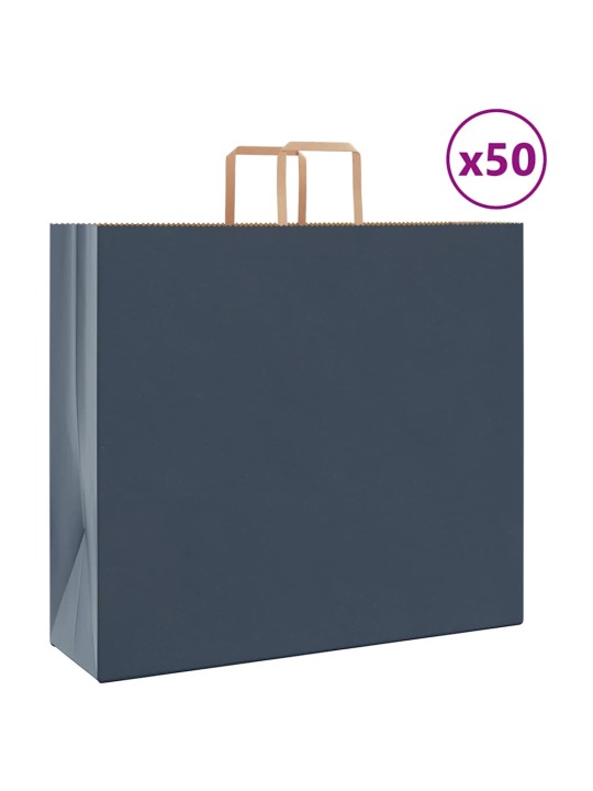 Paperikassit 50 kpl kahvoilla sininen 54x15x49 cm