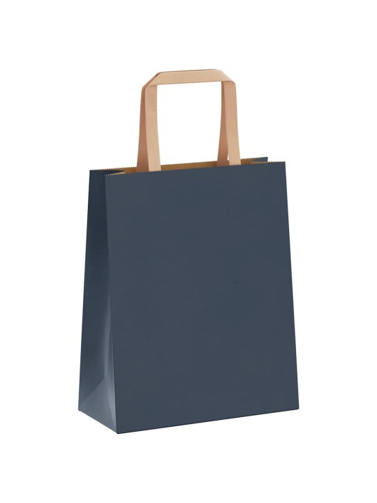 Paperikassit 250 kpl kahvoilla sininen 18x8x22 cm